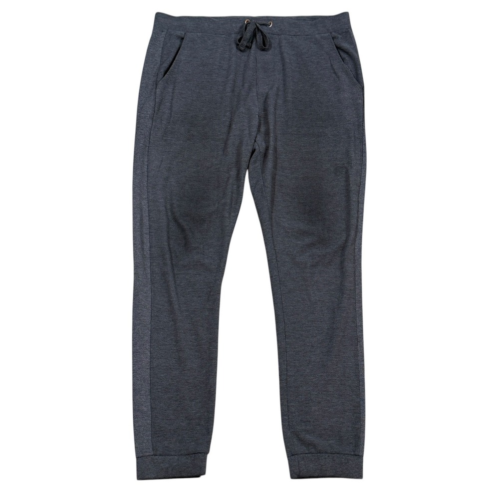 Pool Mens Charcoal Gray Textured Knit Jogger Sweatpants Drawstring Size Large